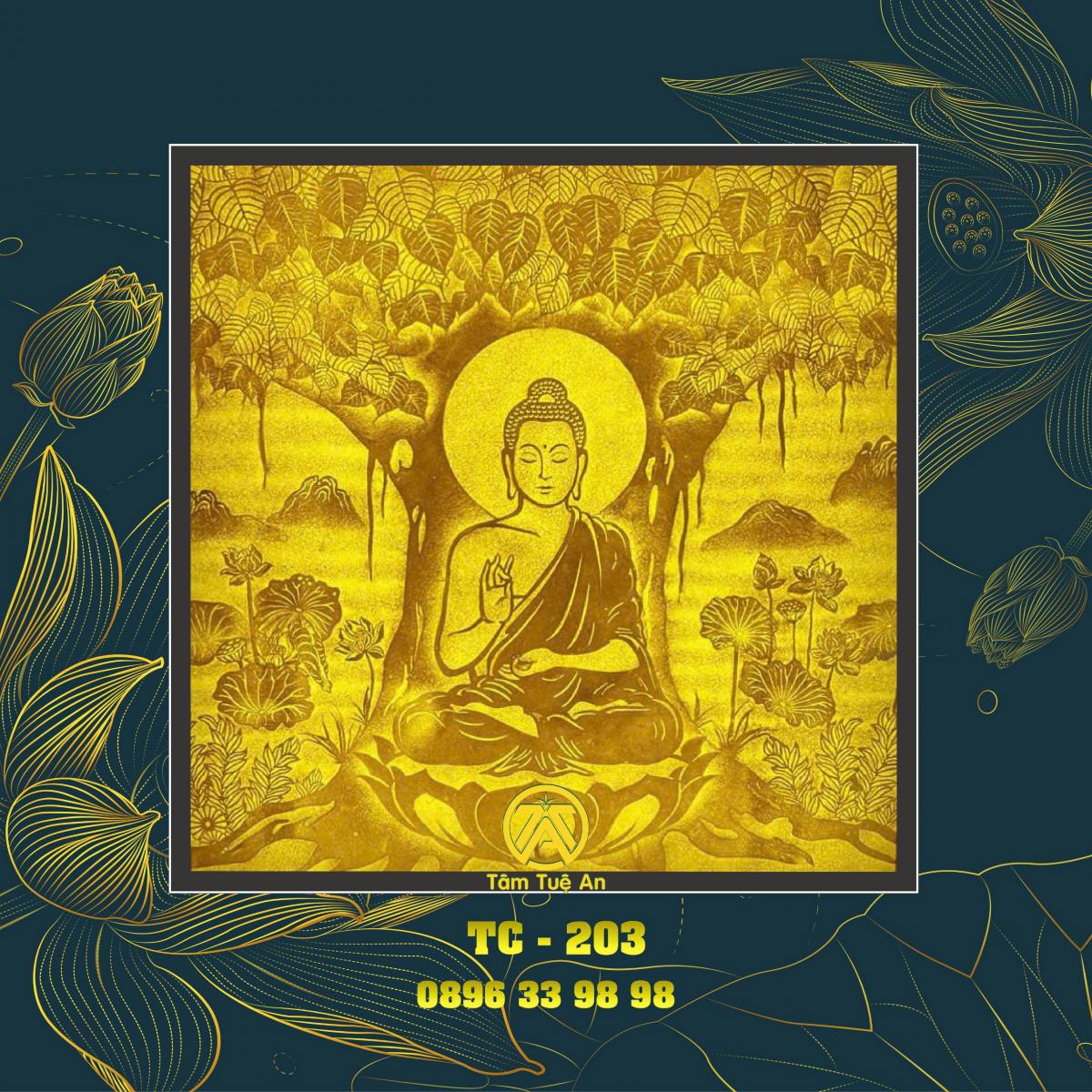 Tranh trúc chỉ phật thích ca 